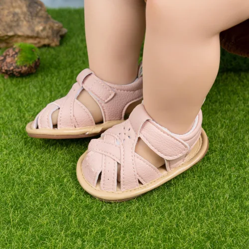 Miniatura 33 de Meckior Sandalias de verano con punta abierta y suave de piel sintética para bebés y niñas pequeñas