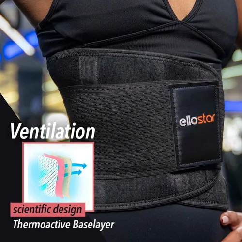 Miniatura 5 de ellostar Entrenador de cintura para mujer: banda de sudor para grasa del vientre, control de abdomen, soporte de espalda, faja moldeadora de Negro