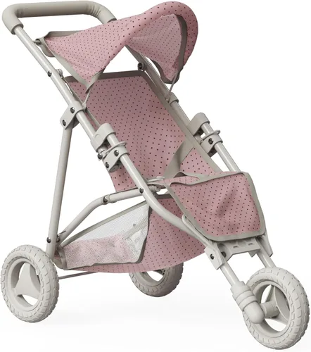 Miniatura 12 de Olivia's Little World Conjunto de Portabebés y Asiento de Coche de Muñeca Bebé Princesa de Lunares, Rosa/Gris