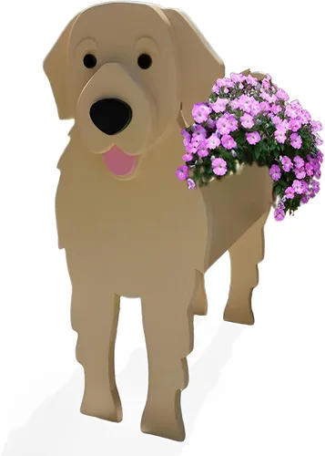 Miniatura 67 de Macetero de flores para perros, regalos para mujeres, bonitas macetas de PVC para perros, macetas para interiores y exteriores, maceta de jardín