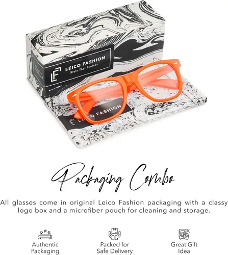 Miniatura 4 de LEICO FASHION Lentes transparentes sin receta retro para hombres y mujeres lentes falsos para disfraz de cosplay