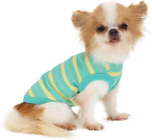 Miniatura 7 de LOPHIPETS Camiseta Chaleco 100% Algodón Acanalado para Perros Pequeños Teacup Chihuahua Yorkie Ropa de Cachorro Camiseta sin Mangas-Rosa/XS