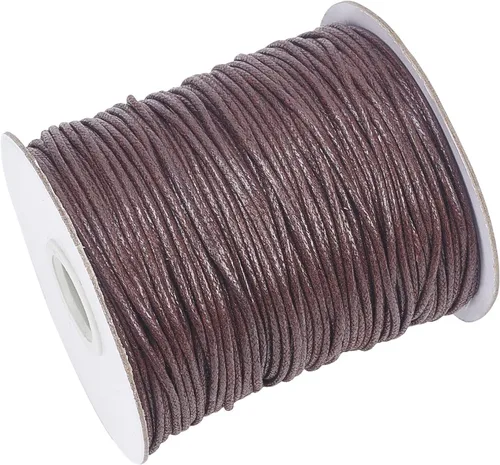 Miniatura 7 de PH PandaHall Cordón de algodón encerado de 100 yardas de 0.059 pulgadas (0.059 in), hilo encerado negro, cuerda de cuentas para pulseras, collares