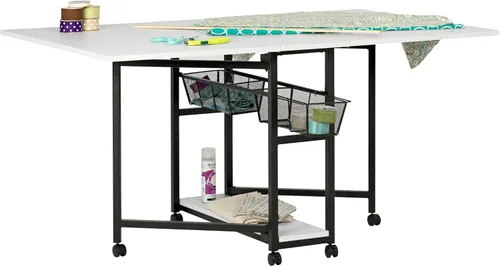 Miniatura 12 de Sew Ready Mesa plegable para pasatiempos y cortes, 58.75 pulgadas de ancho x 36.5 pulgadas de profundidad, mesa blanca para artes y manualidades