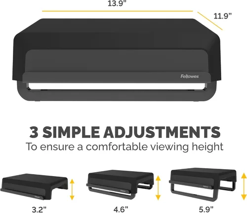 Miniatura 4 de Fellowes Breyta - Soporte ergonómico de altura ajustable para monitor y portátil, color negro