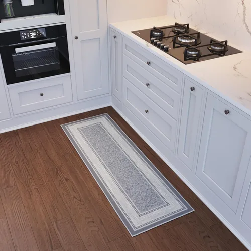 Miniatura 39 de Ottomanson Alfombra de pasillo de 1 pies 10 pulgadas x 6 pies, alfombra de cocina con parte trasera de goma antideslizante para área del fregadero