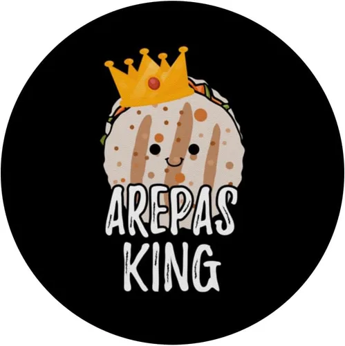 Miniatura 3 de Arepas King Venezolano Comida Tradicional Divertido Fabricante de Arepas PopSockets Adhesivo PopGrip