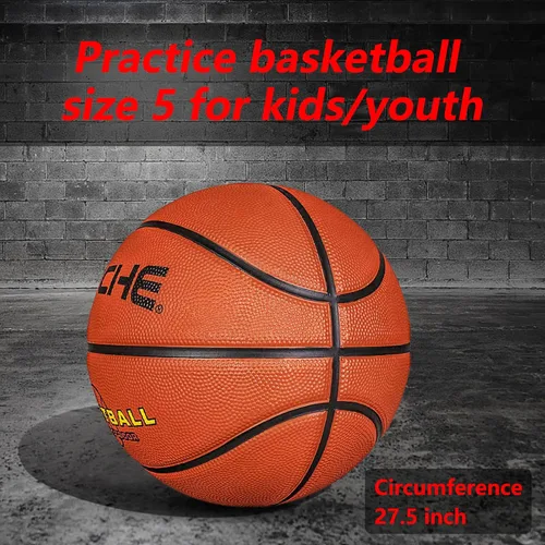 Miniatura 4 de Baloncesto para niños y jóvenes, tamaño 4/5 (25.5/27.5 pulgadas), baloncesto de goma de alta calidad para niños y niñas, juegos de piscina