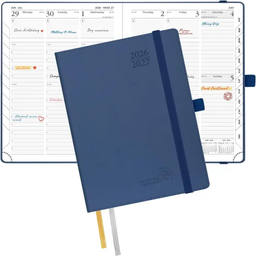 Miniatura 29 de POPRUN Agenda de bolsillo 2026-2027, tamaño del bolso, 4 x 6.25 pulgadas, calendario de bolsillo (julio de 2026 a junio de 2027) para bolso