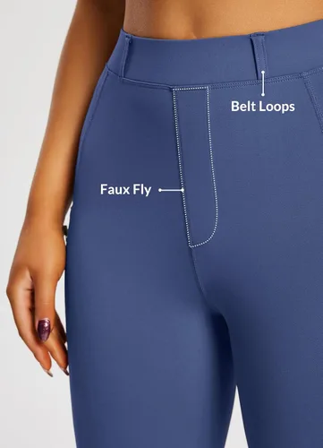 Miniatura 4 de BALEAF Pantalones de equitación para mujer, pantalones ecuestres con parche en la rodilla, mallas de equitación con trabillas para cinturón
