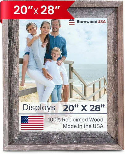Miniatura 175 de Marco de fotos rústico estilo granja, marco de fotos de madera recuperada, marcos de fotos de pared exclusivos para sala de estar, dormitorio