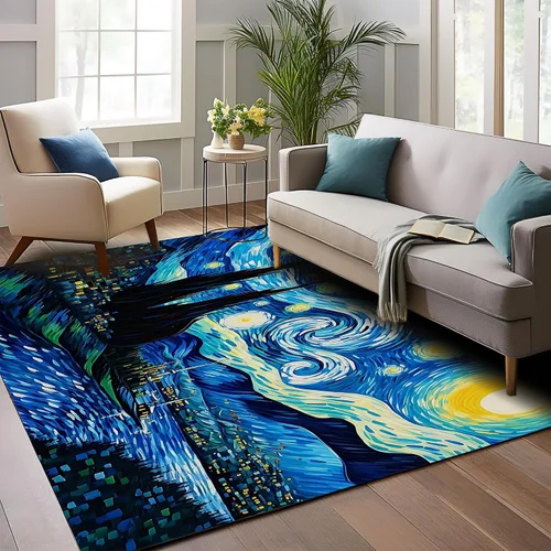 Miniatura 8 de Alfombras de área con diseño de rosa roja abstracta, alfombra de hojas negras de 1,52 x 2,13 m lavable para sala de estar, alfombra