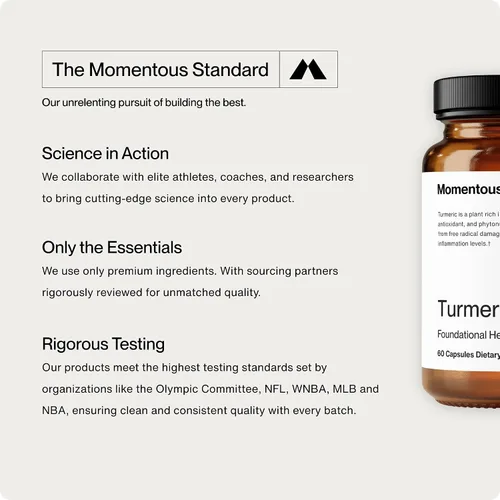 Miniatura 6 de Momentous Suplemento de cúrcuma 1,000 mg – Curcumina de cúrcuma antioxidante natural para la salud fundacional – Certificado NSF