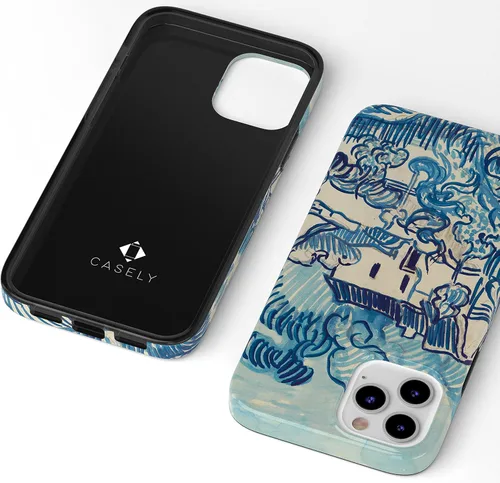 Miniatura 4 de Casely Funda para iPhone 12/12 Pro Van Gogh Paisaje con casas Diseño clásico ultra delgado