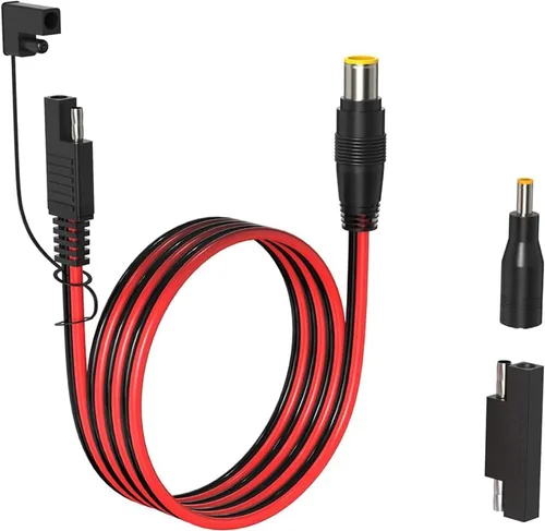 Miniatura 8 de ELFCULB Adaptador de conector hembra a SAE, cable de extensión SAE de 14AWG de 2 pies con adaptador hembra de 2.165 in x 0.984 in de CC y adaptador
