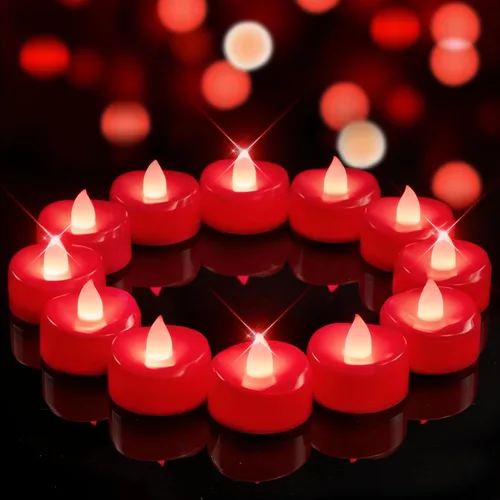 Miniatura 17 de merrynights - Velas LED sin llama, paquete de 12 velas pequeñas a pilas, velas para decoración de fiestas, hogar, bodas y otoño, 1.5 x 1.25 pulgadas