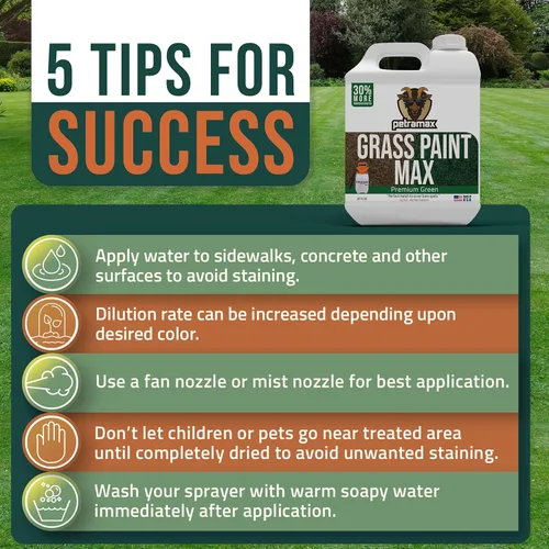 Miniatura 4 de Pintura de Césped PetraMax Max para Césped - Mantiene el Césped Verde Perfecto, Aerosol para Césped y Arbustos, Aerosol Verde, Pintura para Usar