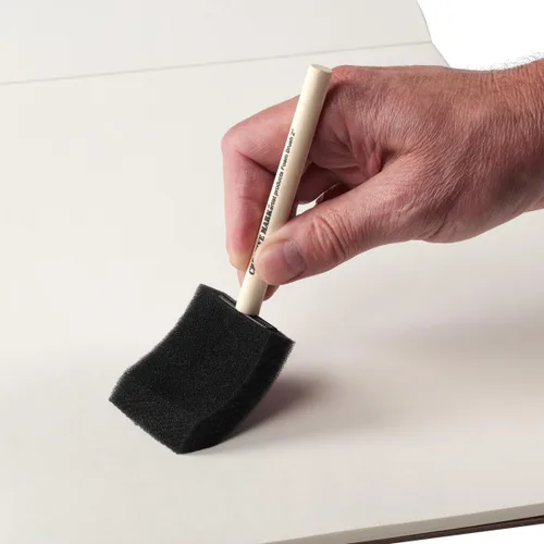 Miniatura 2 de Creative Mark Artist - Juego de 6 pinceles de espuma para pintar, mango de madera, con forma de cuña, paquete de 6 (3 pulgadas)