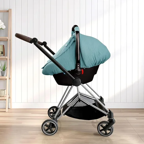 Miniatura 7 de Fundas de asiento de automóvil de muselina para bebés, funda de asiento de automóvil de verano para niños y niñas con ventana transpirable, toldo