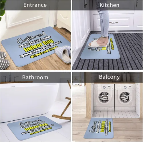 Miniatura 7 de sophiehome Customzied - Alfombras de baño con imagen de texto, alfombra de franela personalizada para interiores para el hogar, dormitorio, baño