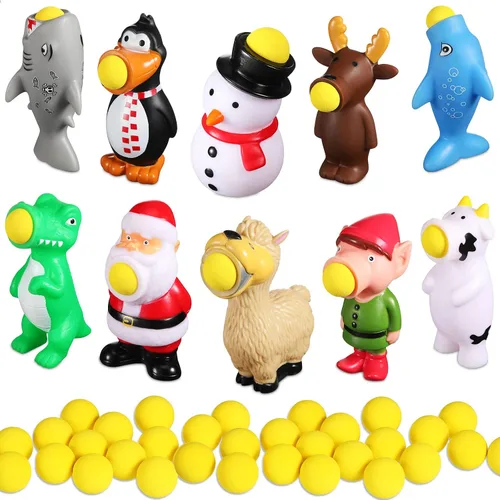 Miniatura 11 de Zubebe Juguetes de Navidad Lanzador de Pelotas de Espuma con Pelotas de Espuma que Dispara hasta 20 Pies para Niños Juego Interior y Exterior