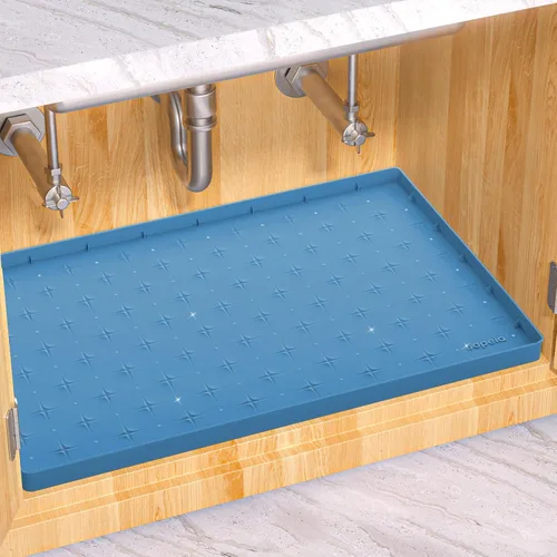 Miniatura 13 de Sdpeia - Tapete para debajo del fregadero, tapete impermeable de silicona mejorado, para proteger los gabinetes de cocina, organizadores y alacenas