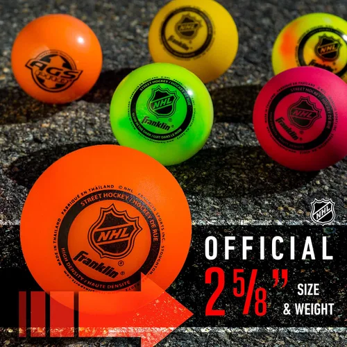 Miniatura 3 de Franklin Sports - Pelotas de hockey callejero NHL - Sin rebote para uso en exteriores y en patines - Tamaño oficial para hockey callejero juvenil