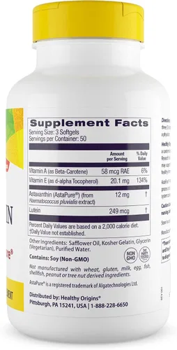 Miniatura 2 de Healthy Origins Astaxanthin (AstaPure) 0.000141 oz, 150 softgels