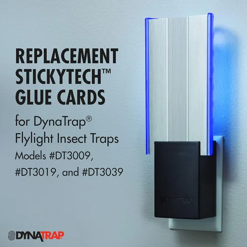 Miniatura 2 de DynaTrap 230093 Tarjetas adhesivas StickyTech de repuesto para Flylight, trampa de enchufe para moscas y otros insectos voladores en interiores