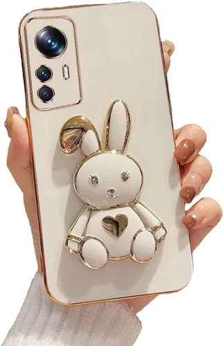 Miniatura 17 de Estuche con soporte de conejo de corazón para Xiaomi Redmi Note 10S, galvanizado suave TPU protector delgado a prueba de golpes con lindo conejito