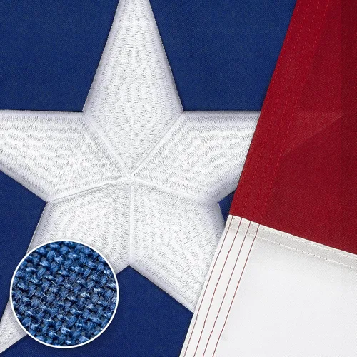 Miniatura 8 de Bandera estadounidense de 10 x 15 pies: bandera estadounidense de larga duración, nailon resistente, estrellas bordadas, rayas cosidas, ojales