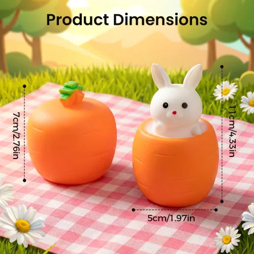 Miniatura 3 de Esenciales para la cesta de Pascua, nuevo conejo de zanahoria 2026, conejo de Pascua hecho a mano, conejo de zanahoria de Pascua para rellenos
