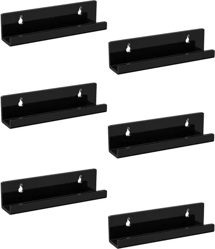 Sooyee Paquete de 6 estantes flotantes invisibles de acrílico de 7 pulgadas para habitación de niños, estante de pared moderno para almacenamiento