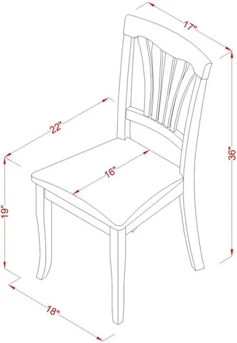 Miniatura 7 de East West Furniture ANT-BLK-TP Hermosa mesa de comedor y sillas de comedor modernas Avon de cuero sintético y acabado negro con marco de madera dura