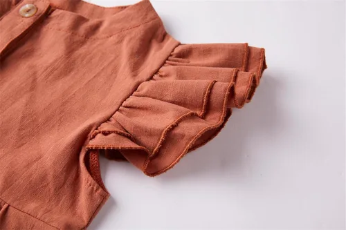 Miniatura 4 de Niyage Vestido sin mangas para niños pequeños, vestidos de fiesta casuales para niñas, de algodón, con lazo y lazo, vestido bohemio casual