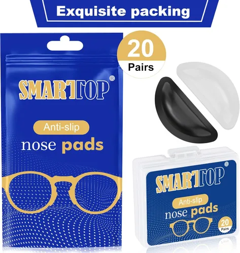 Miniatura 3 de SMARTTOP 20 pares de almohadillas para la nariz para gafas, bolsa de aire, silicona suave, antideslizante, almohadilla adhesiva para la nariz
