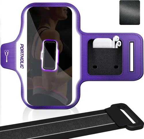 Miniatura 10 de PORTHOLIC 2026 Running Armband Water Resistant Sports Phone Holder Case with Extension Strap,Card Slot Up to 6.9" Phone for iPhone 17/16/15/14/13