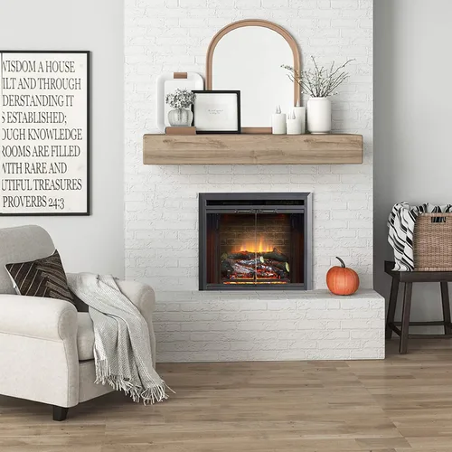 Miniatura 7 de PuraFlame Klaus - Inserto eléctrico para chimenea con sonido de chispas de fuego, puerta de vidrio y pantalla de malla, 750/1500 W, color negro, 22