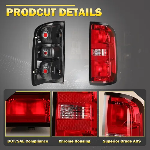 Miniatura 4 de Luz trasera para Chevy Colorado 2015-2022, lente roja, luces traseras estilo OEM, repuesto para 15-22, Colorado, 1 par 1 juego