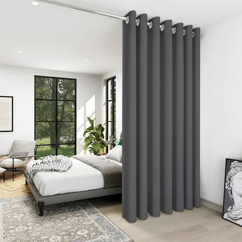 Miniatura 80 de Deconovo Cortina opaca, para oscurecer la habitación Gris claro