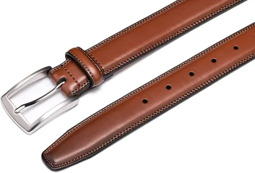 Miniatura 5 de Cinturón de cuero genuino de calidad superior para hombre - Diseño clásico casual y para el trabajo