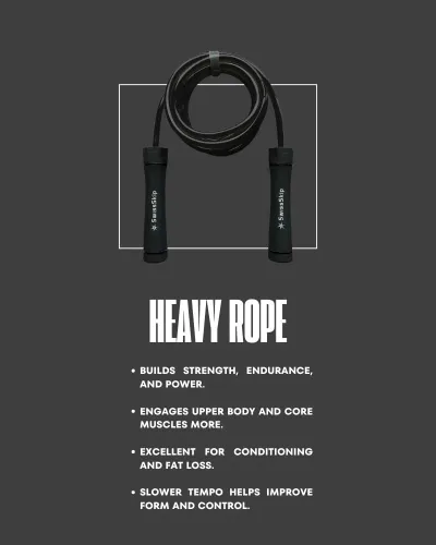 Miniatura 5 de Swissskip Cuerda de saltar pesada de Dayan Kolev; cuerda de saltar pesada de 1 libra para principiantes y atletas profesionales