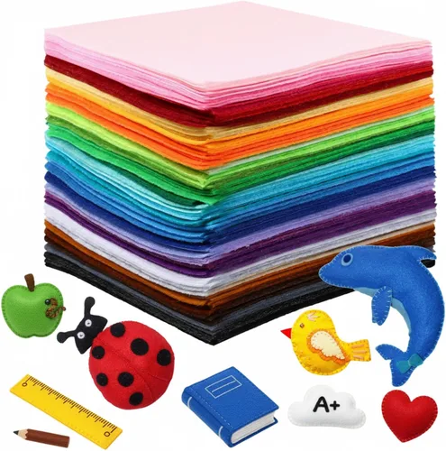 Miniatura 14 de Moukeren 460 piezas, hojas de fieltro de 4 x 4 pulgadas, paquete grande, 1 mm de grosor, tela de fieltro suave, 20 colores surtidos