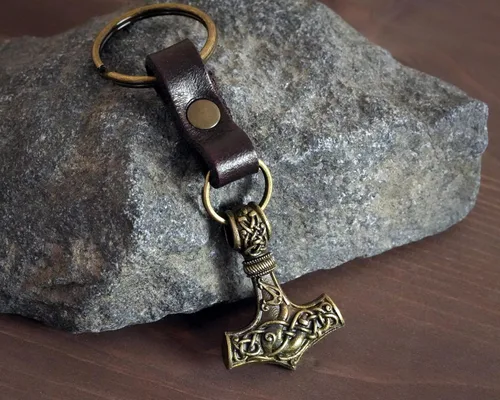 Miniatura 67 de Viking Thors Hammer Necklace Pendant - Vegvisir Aegishjalmur Helm of Awe Raven Huginn Muninn Pendant Necklace Amulet Talisman - Thor Necklace