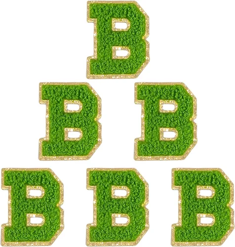 Miniatura 33 de 6 piezas de parches de letras de chenilla autoadhesivas, parches de letras preppy de 2 pulgadas para bolsos, ropa y sombreros, grandes pegatinas