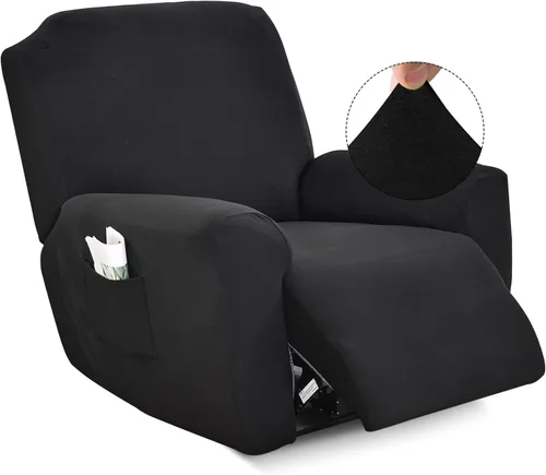 Miniatura 16 de Iauddy Funda para sillón reclinable, elástica, suave, antideslizante, para silla reclinable, 4 piezas, protector de muebles para sillón reclinable