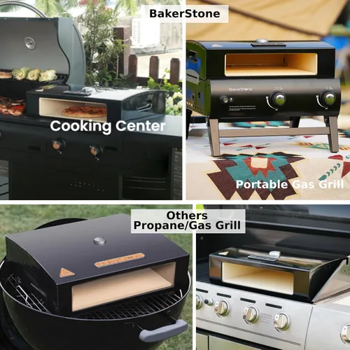Miniatura 6 de BakerStone Horno de pizza al aire libre, horno de pizza de gas propano para parrilla, cámara de cocción de piedra de 5 lados, kit de caja de horno