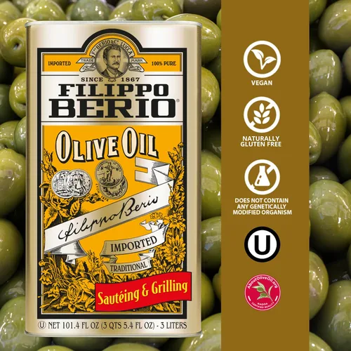 Miniatura 4 de Filippo Berio Aceite de oliva puro, lata de 101.4 onzas