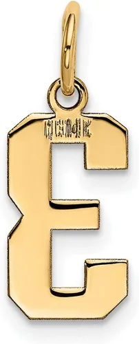 Miniatura 3 de Colgante pequeño de oro amarillo de 14 k con número 3 pulido, 0.709in x 0.276in