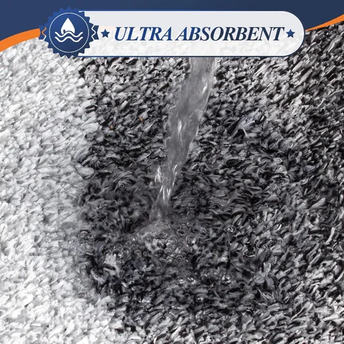 Miniatura 4 de Walensee Contour Rug (20 x 24, color negro degradado) - antideslizante, absorbente de agua, alfombra de baño de microfibra suave, lavable a máquina